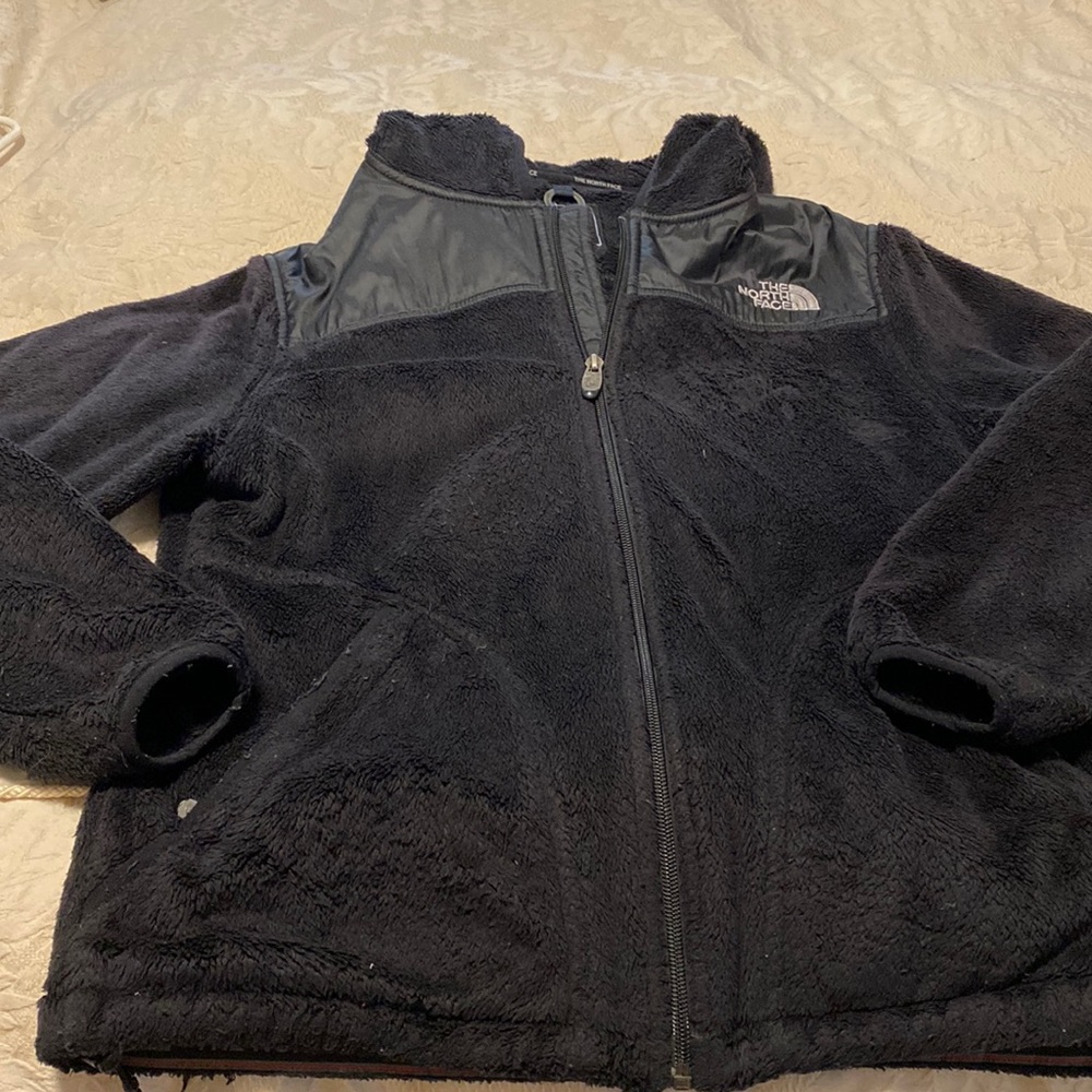 Well loved The North Face black fleece jacket